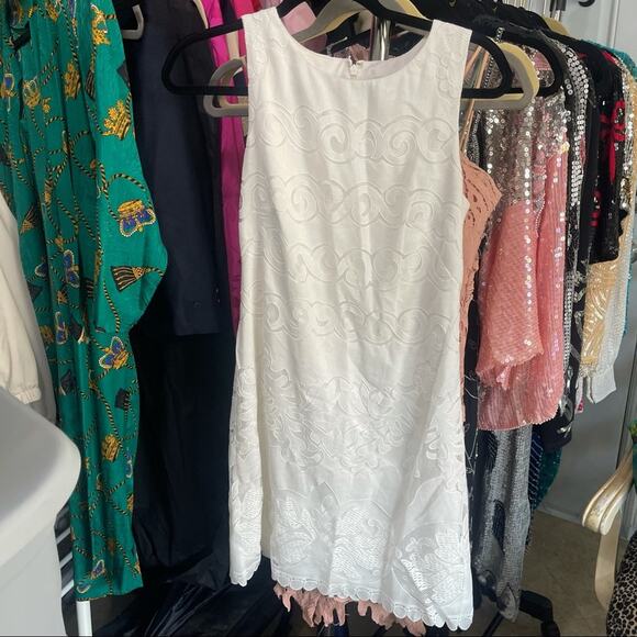 0238 ELIZA J White Sheath Lace Dress - Picture 2 of 10